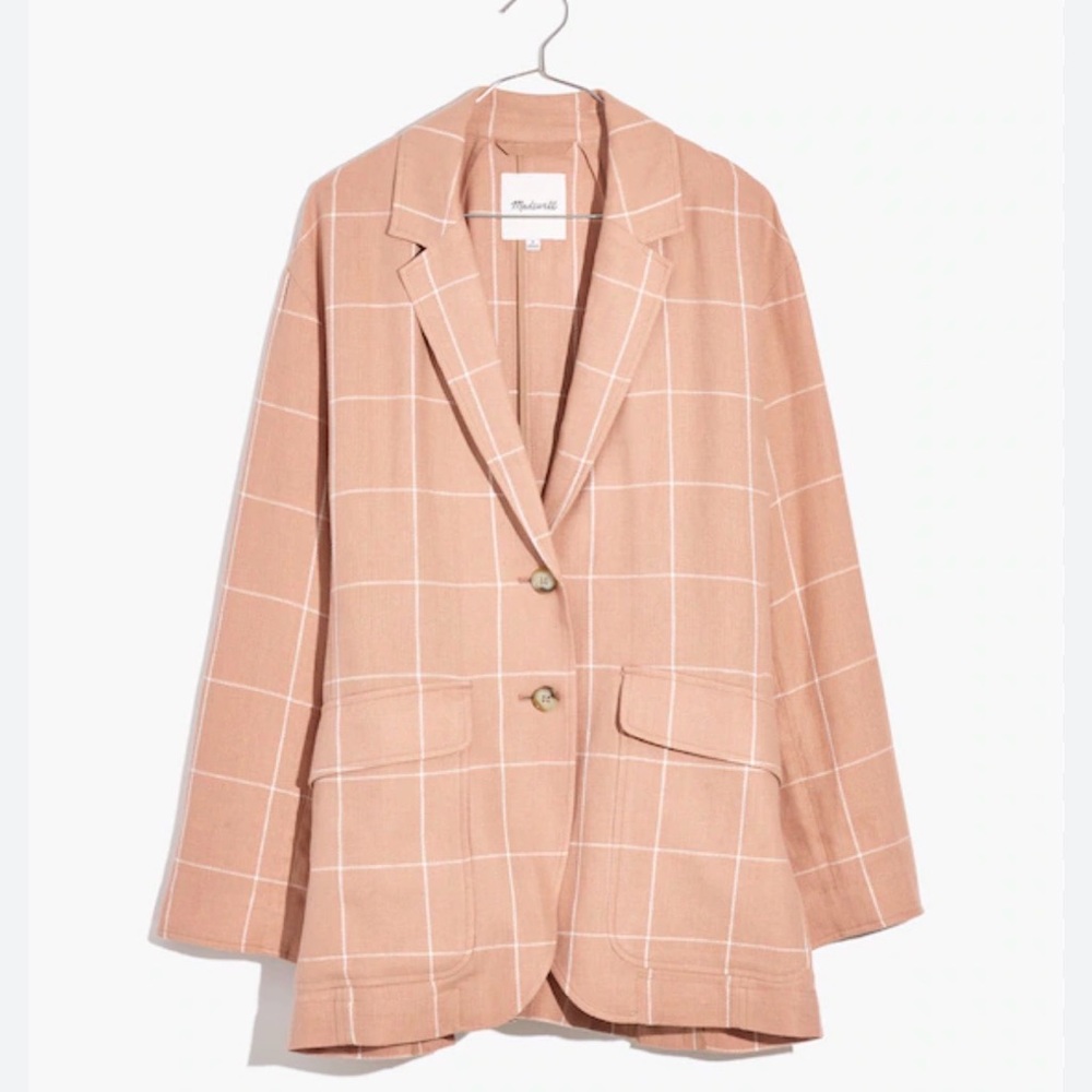 Madewell Breezewoven Larsen Blazer in Windowpane Size M - Picture 2 of 12